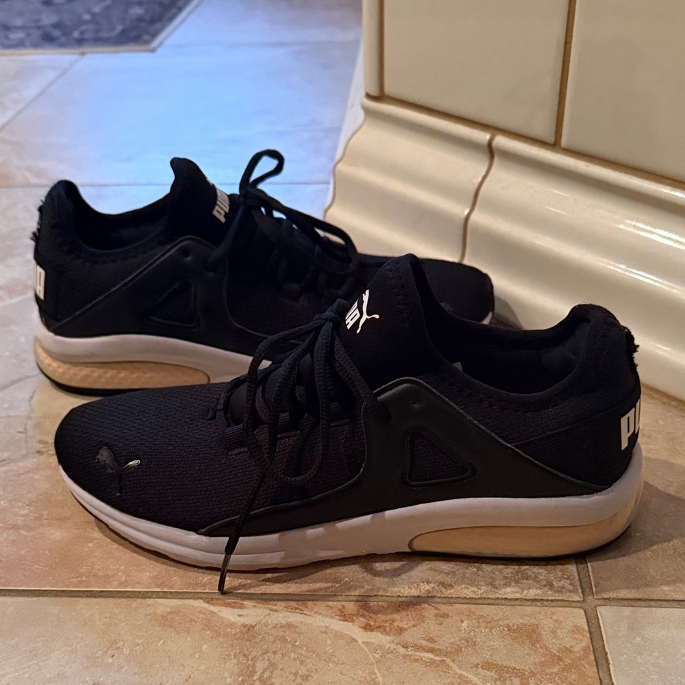 Puma Black and White Athletic Shoes